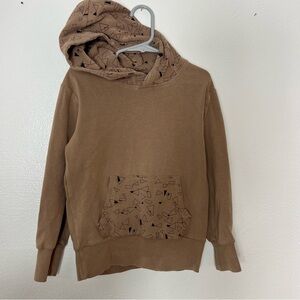 Little bipsy beige Geometric Hoodie 4-5t